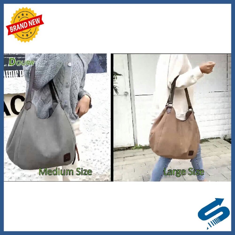 Canvas Tote Bag with Multiple Pockets - Medium/Large Size Options - Picture 8 of 8